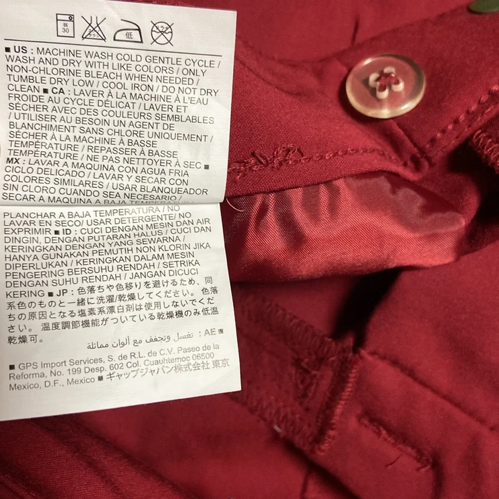 Old Navy Mid Rise Fitted Red Pants